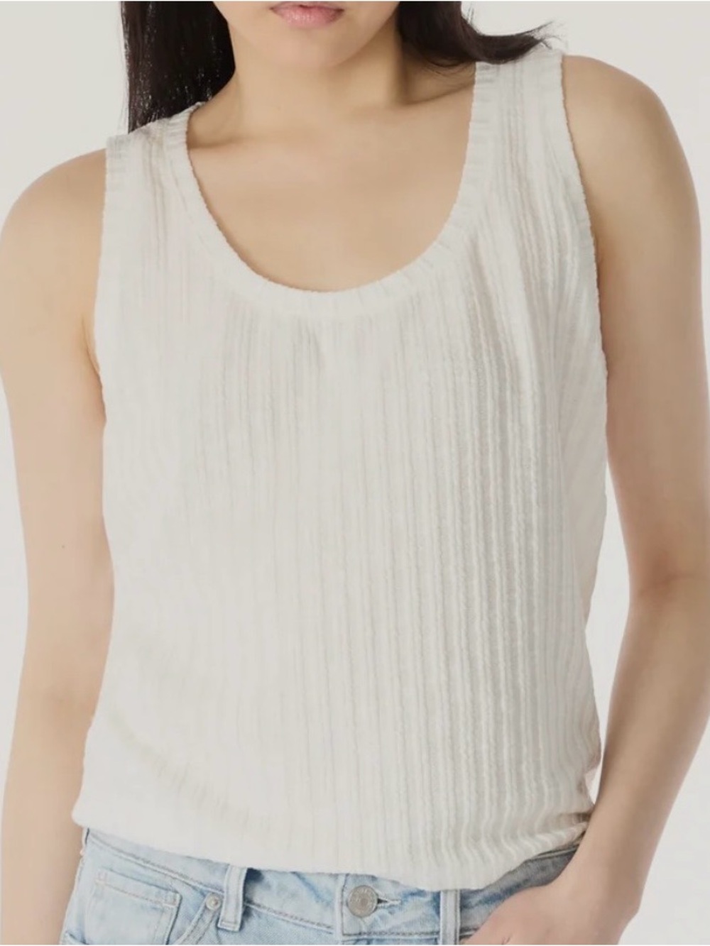 NWT Women’s buffalo David Bitton Ribbed Thurryn Knit Tank Top - white size XL